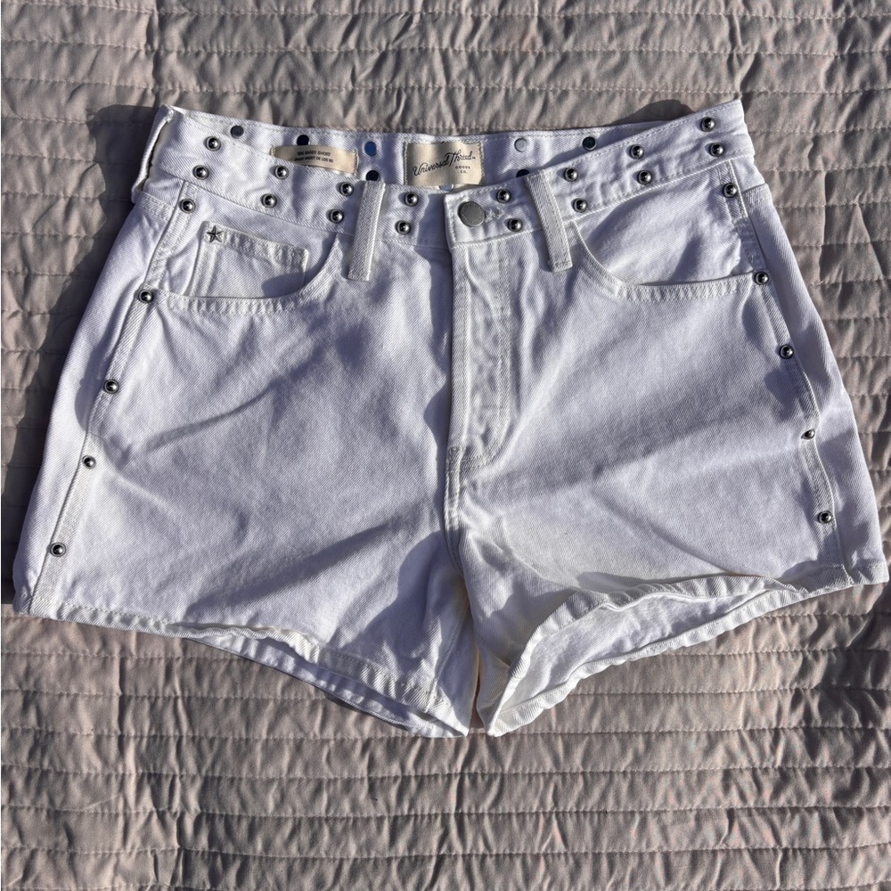 Universal Thread White Stud-Embellished Baggy Sho… - image 4